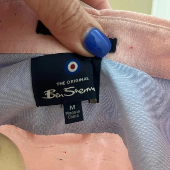 Pink Ben Sherman Casual or Dress shirt- NWT Size Medium- Short Sleeve - Picture 5 of 9